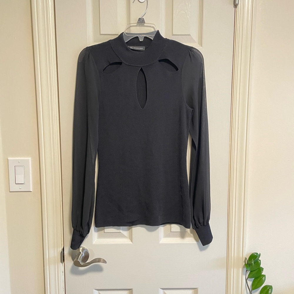 Macy’s Classy Black Top Sheer Longsleeves